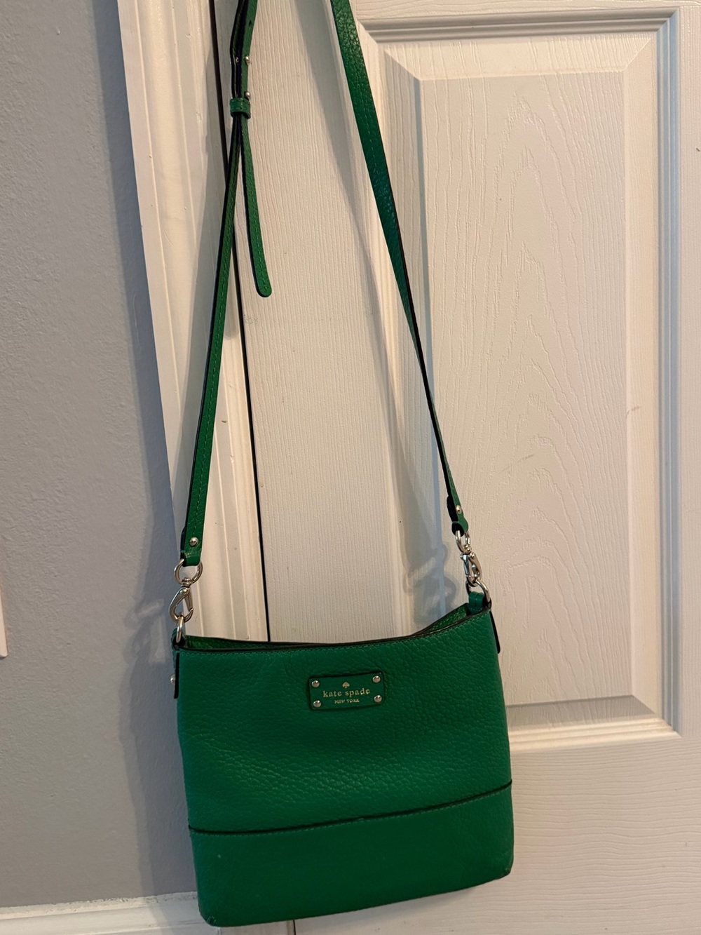 kate spade Emerald Green Pebbled Leather Crossbody